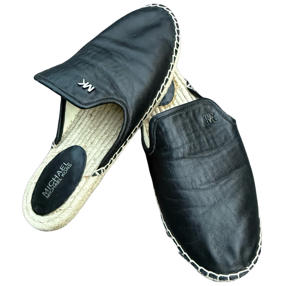 Michael Kors Emilia Leather Mule Espadrille Slides - Picture 1 of 11